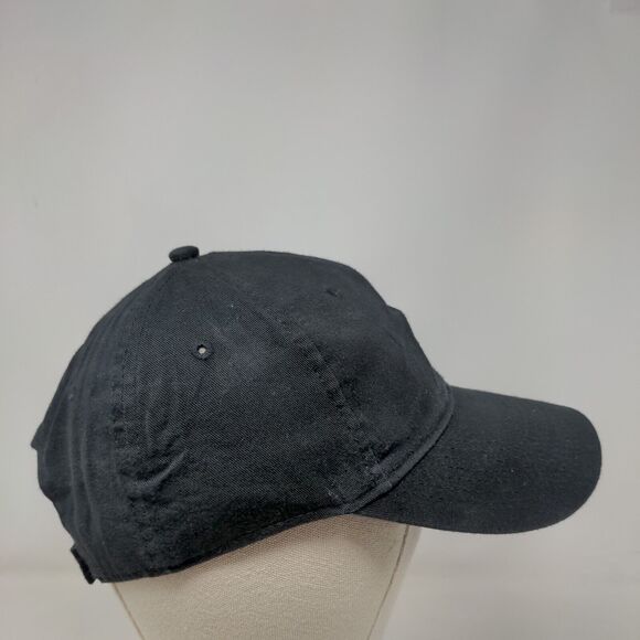 Unbranded Strapback Hat Black One Size Adjustable Vented Holes Blank - Picture 4 of 7